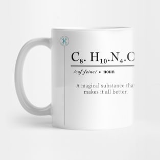 Caffeine, Chemical formula, Coffee Chemistry Mug